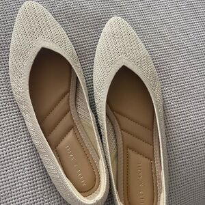 Kelly & Katie Cream Textured Flats